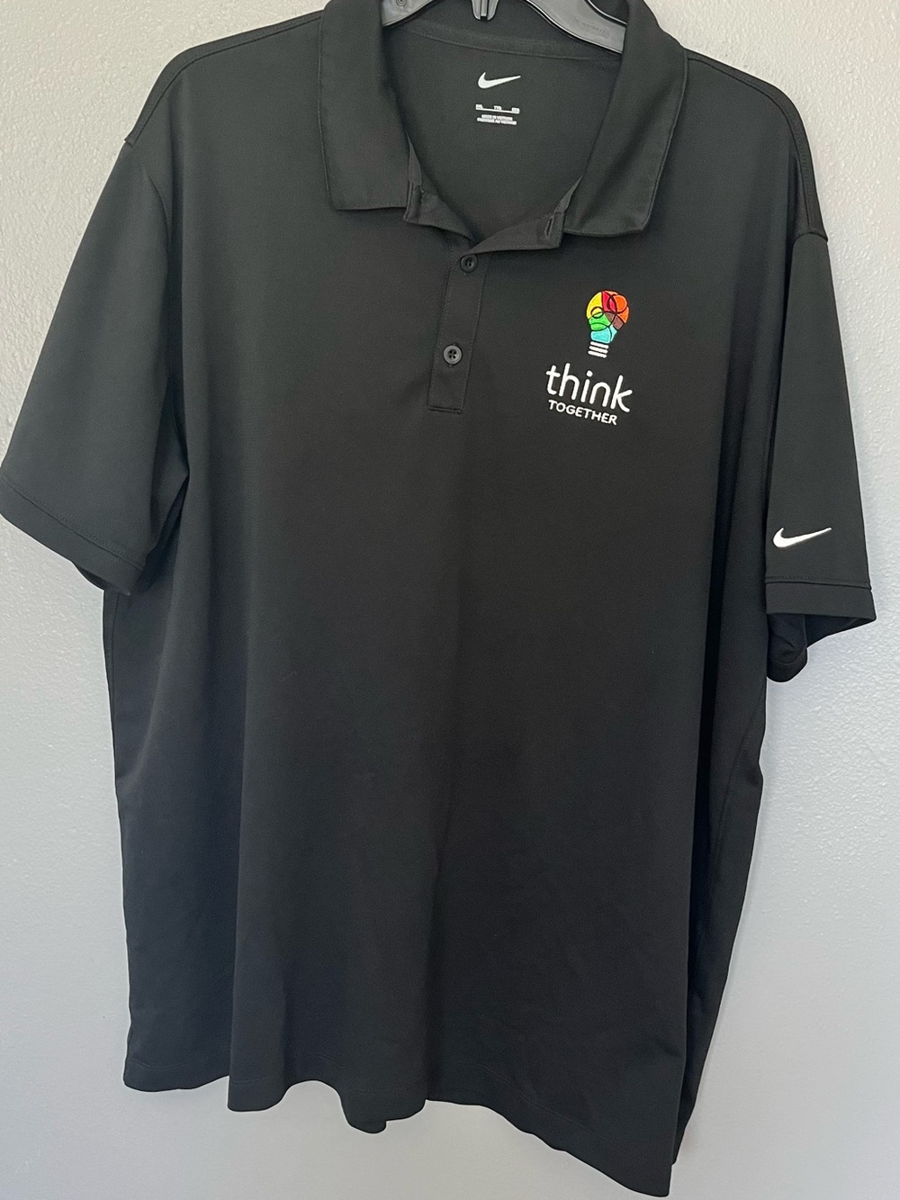 Nike Black Polo with Colorful Think Together Logo